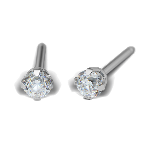 Cubic zirconia crown setting 3mm, surgical steel